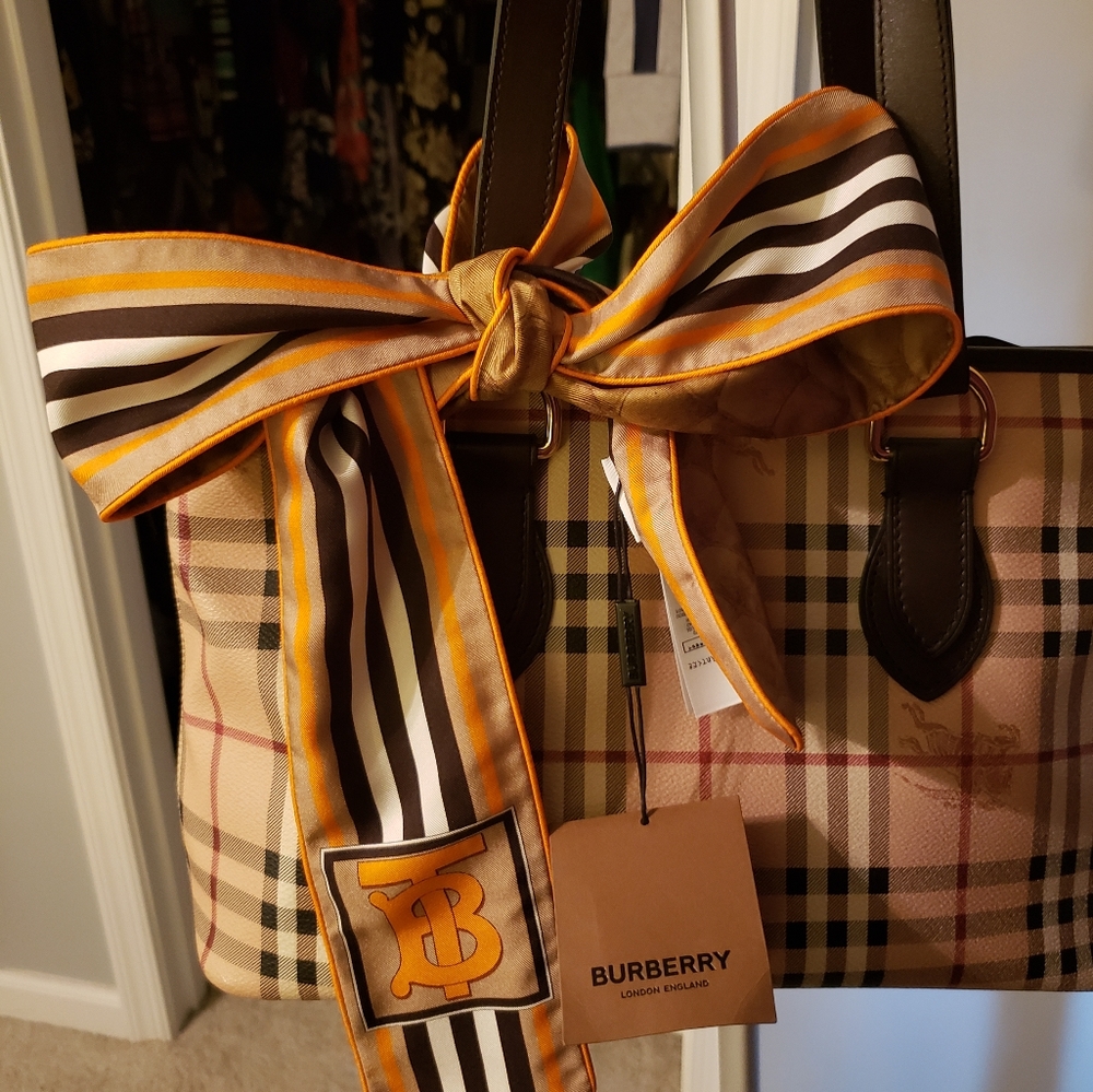 Burberry skinny scarf/bandana.  100% authentic